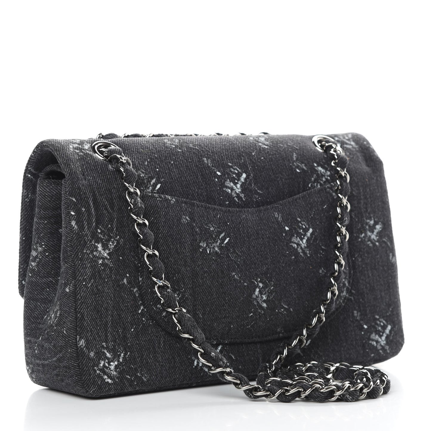 Denim Medium Double Flap Black