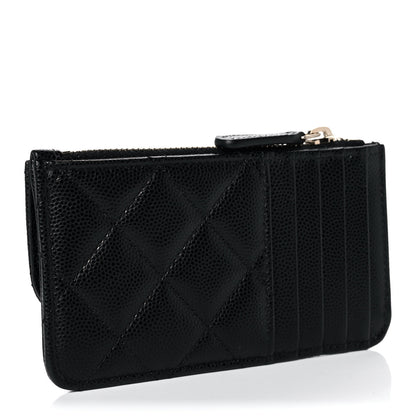 Chanel Caviar Quilted Flap Zip Card Holder Black 3 of 11