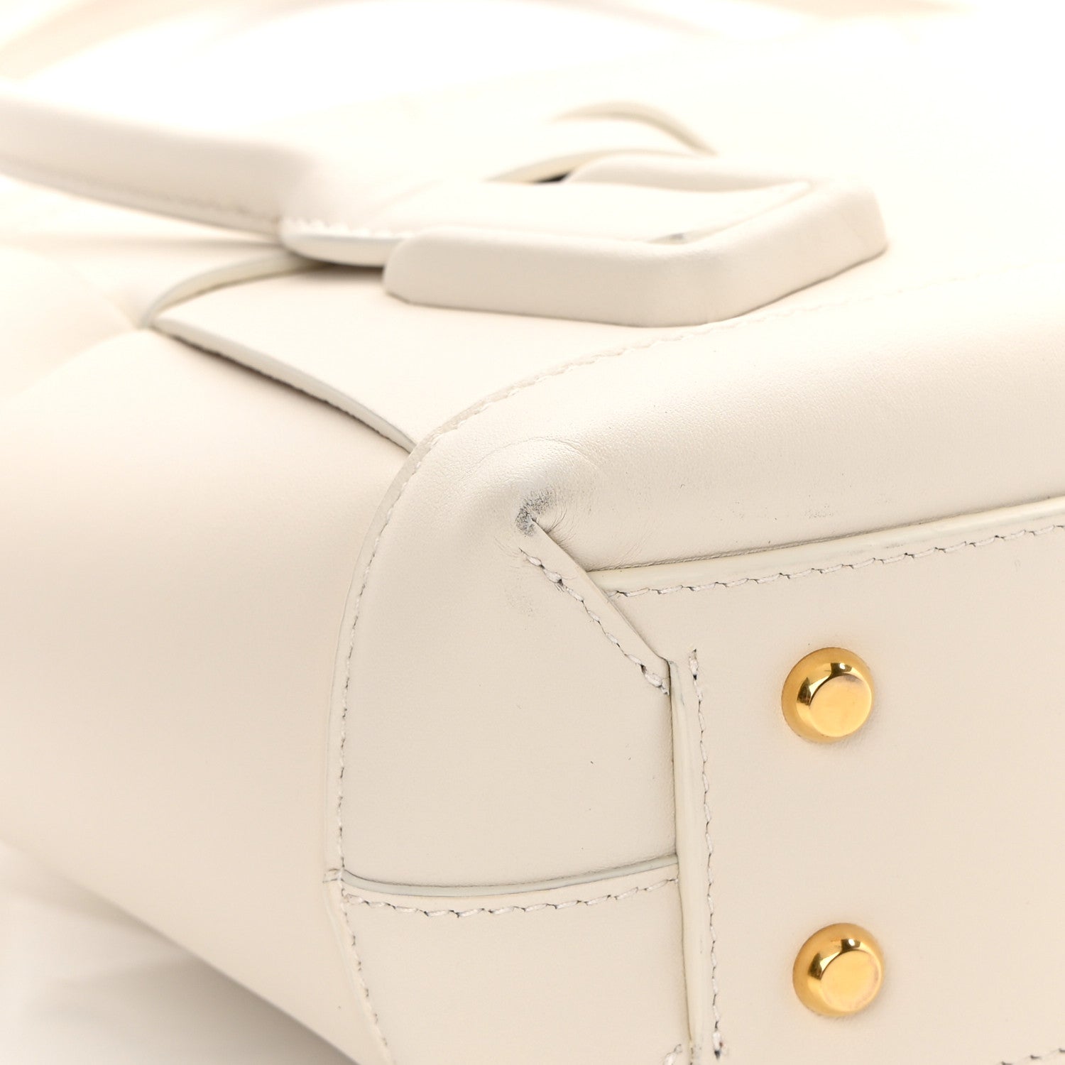 Bottega Veneta French Calfskin Maxi Intrecciato Small Arco Bianco 12 of 15