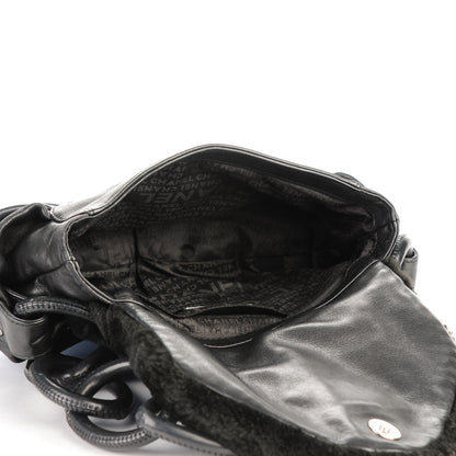 Chanel Lapin Rabbit Fur Lambskin Pleated CC Flap Bag Black 5 of 7