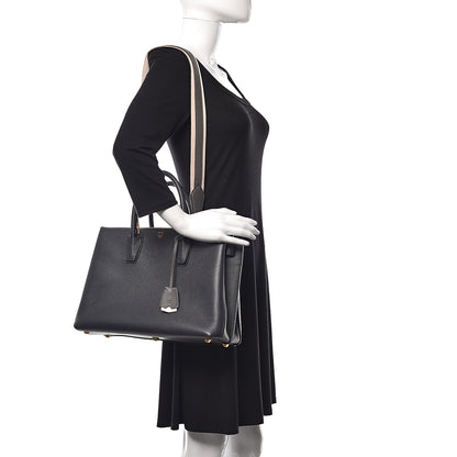 MCM Grained Calfskin Large Milla Tote Phantom Grey 2 of 16