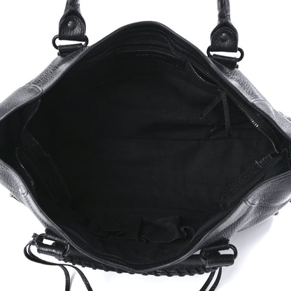 Balenciaga Shiny Grained Goatskin Black Metallic Edge City Black 5 of 9