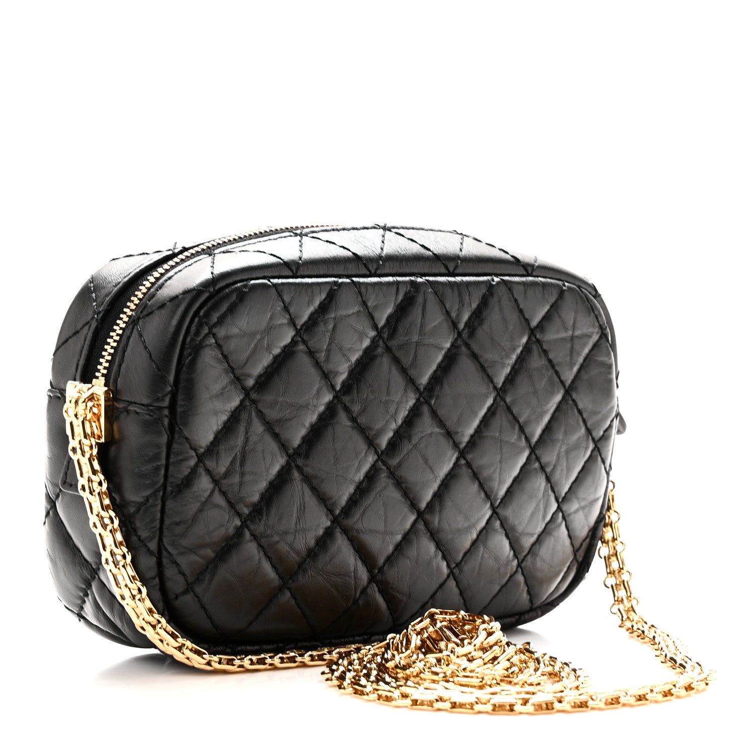 Chanel Aged Calfskin Quilted Mini Reissue Camera Case Black 3 of 10