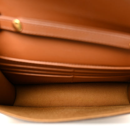 Celine Triomphe Canvas Calfskin Wallet on Chain Tan 5 of 10