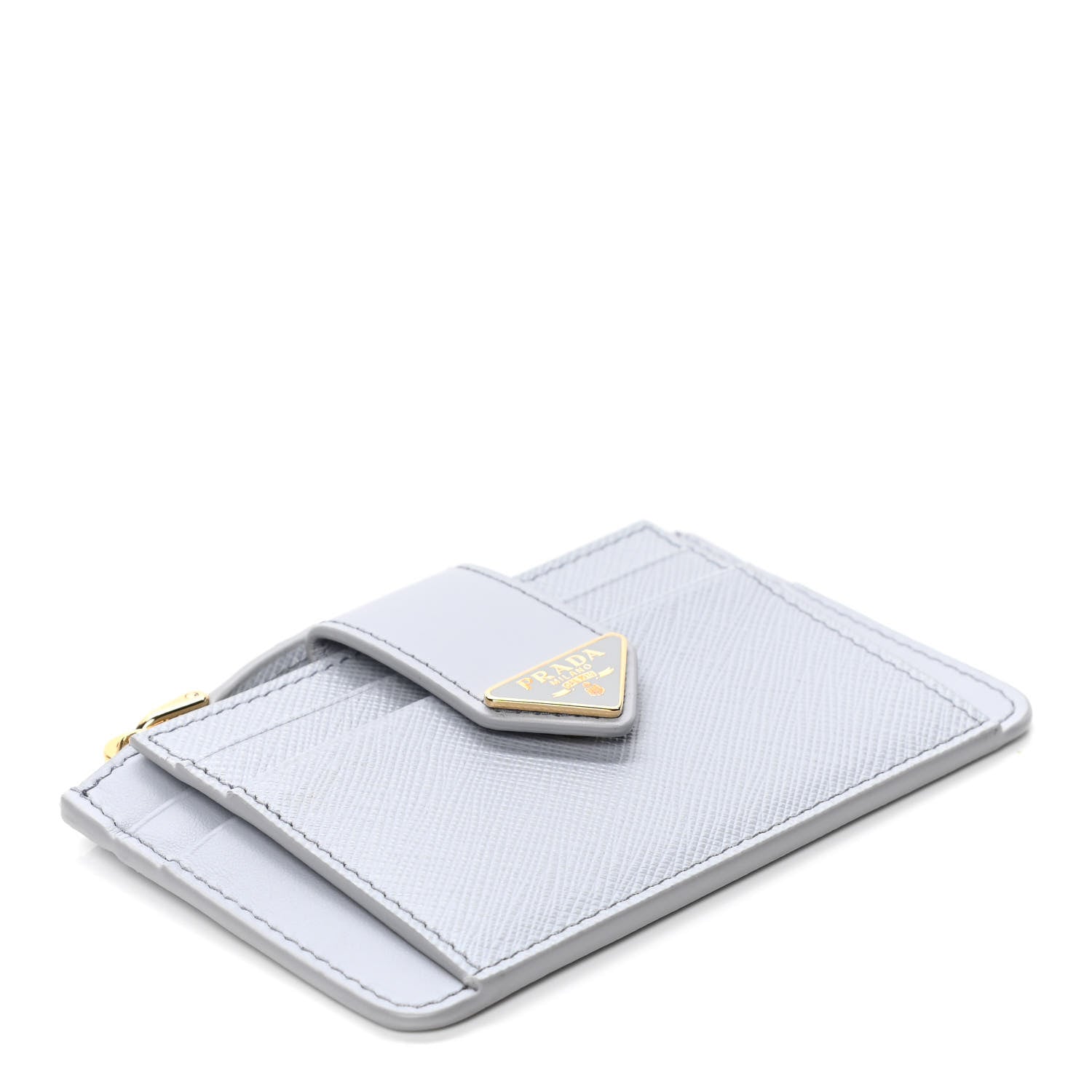 Prada Saffiano Metal Tab Card Case Fiordaliso 3 of 4