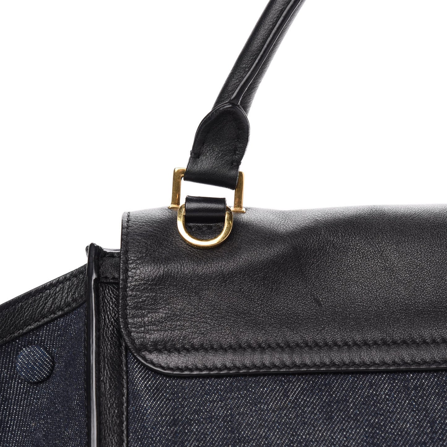 Smooth Calfskin Denim Medium Trapeze Blue