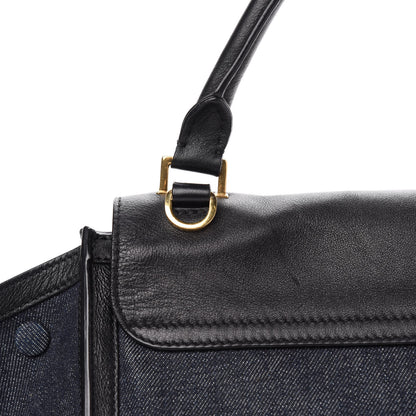 Celine Smooth Calfskin Denim Medium Trapeze Blue 12 of 16