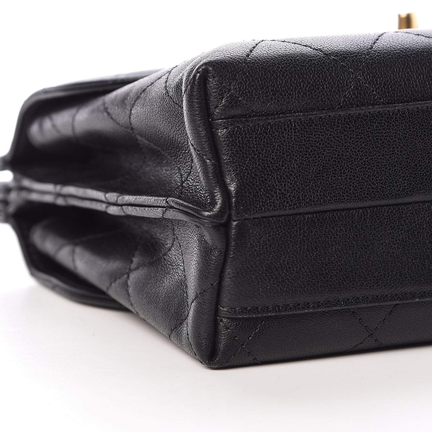 Lambskin Quilted Double Flap Black