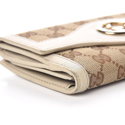 Gucci Monogram Margaux Calfskin Sukey Continental Organizer Wallet Beige Ebony Mystic White 11 of 16