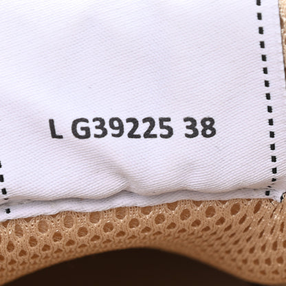 Chanel Suede Calfskin Logo Sneakers 38 Beige 8 of 9