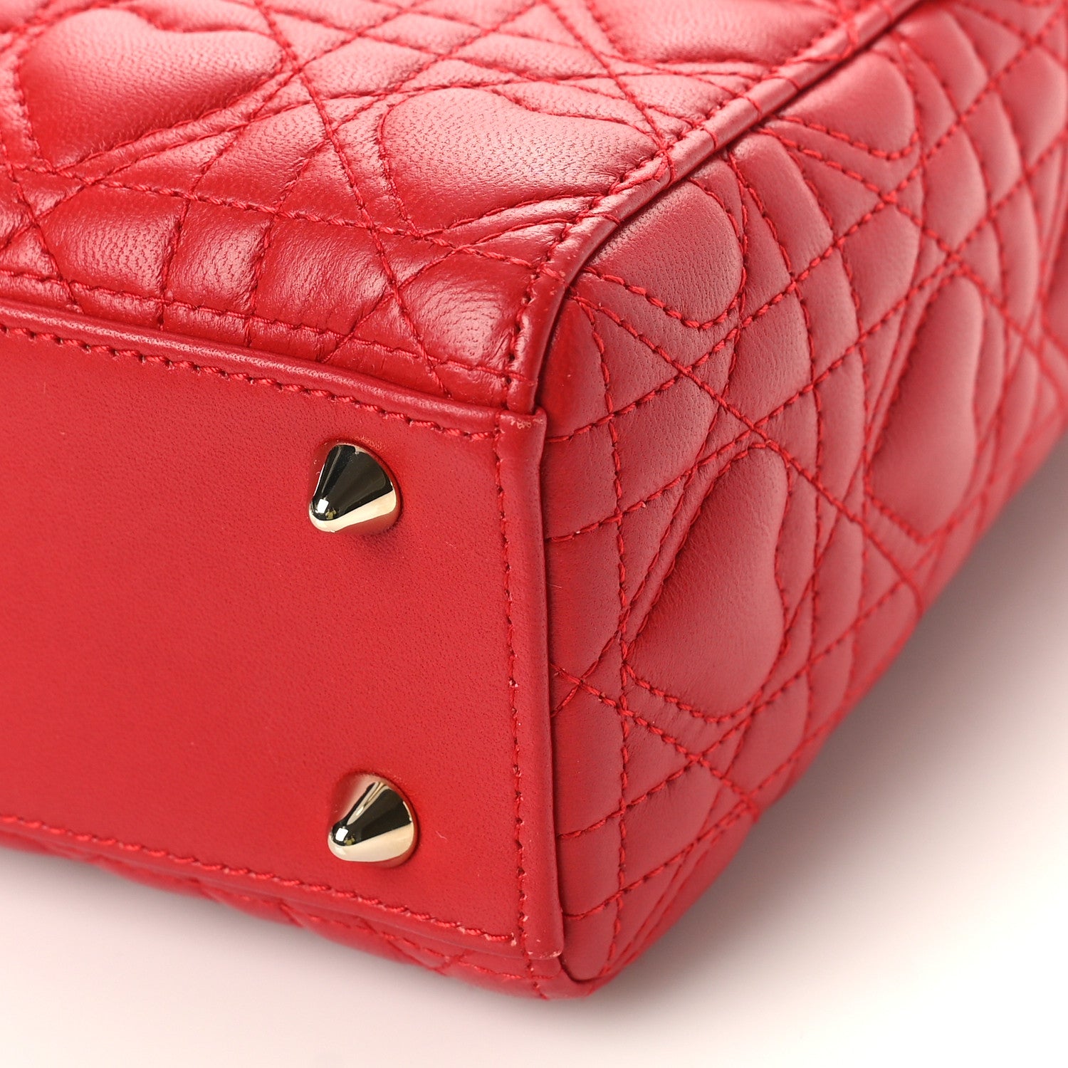 Christian Dior Lambskin Cannage Dioramour Small My ABCDior Lady Dior Spicy Red 9 of 9