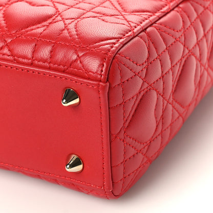 Christian Dior Lambskin Cannage Dioramour Small My ABCDior Lady Dior Spicy Red 9 of 9