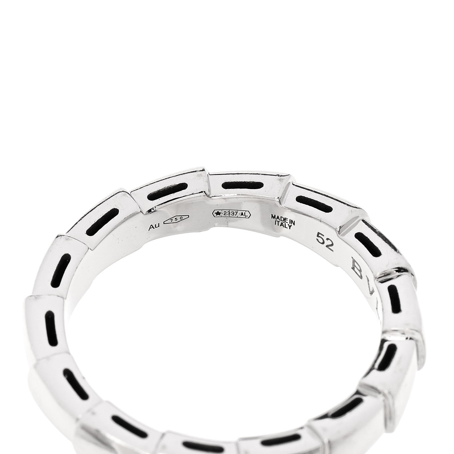 Bulgari 18K White Gold Serpenti Viper Band Ring 52 6 5 of 6