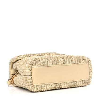 Saint Laurent Raffia Monogram Toy Loulou Chain Satchel Naturale 3 of 4