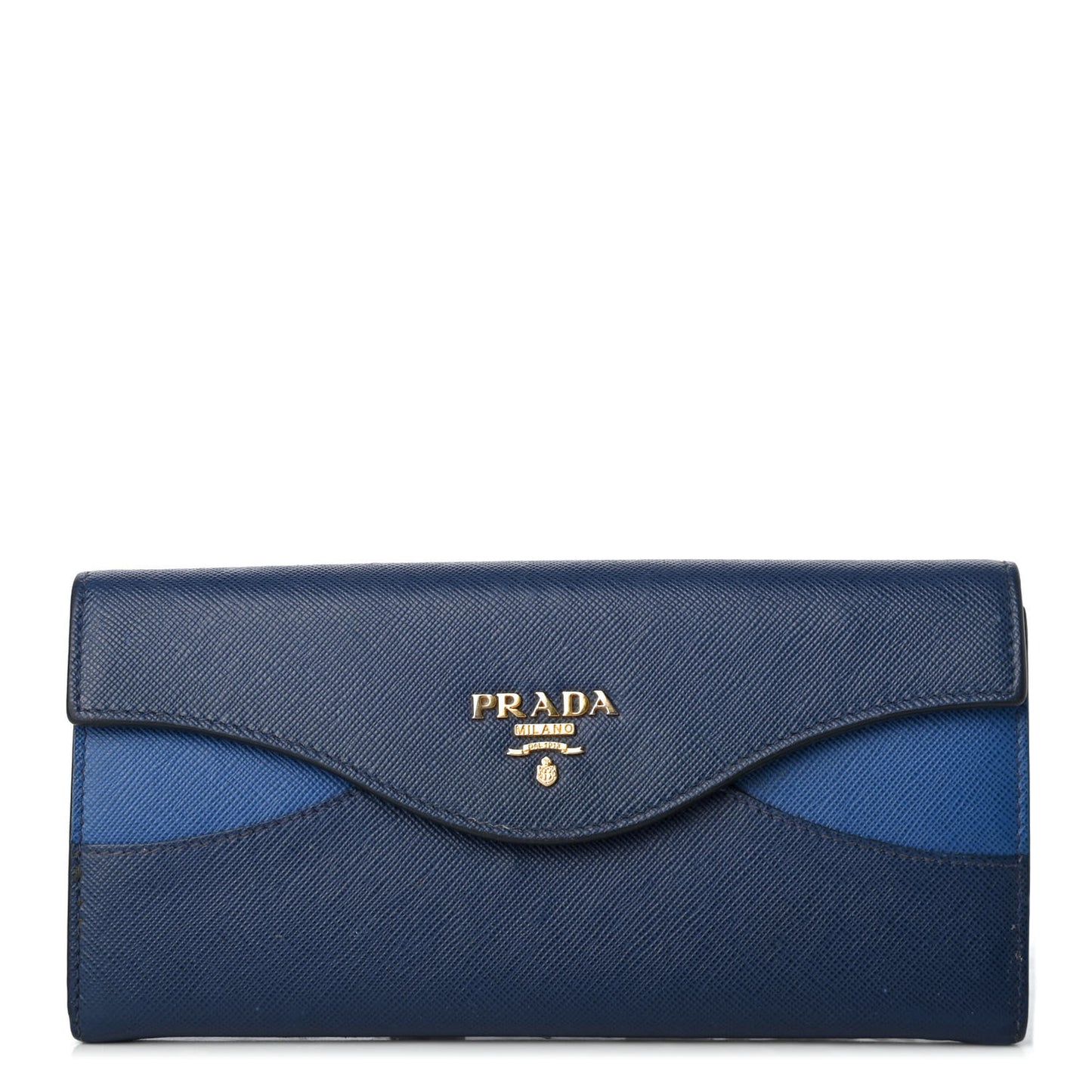 Saffiano Bi-Color Envelope Wallet Bluette Azzurro