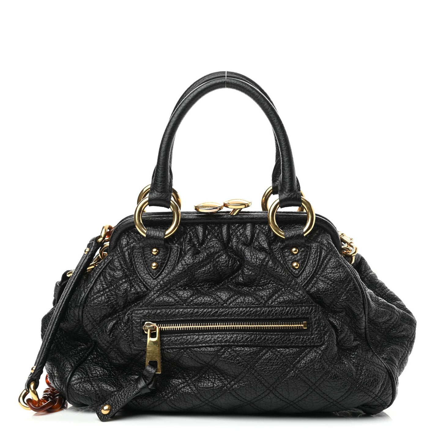 Calfskin Quilted Stam Black