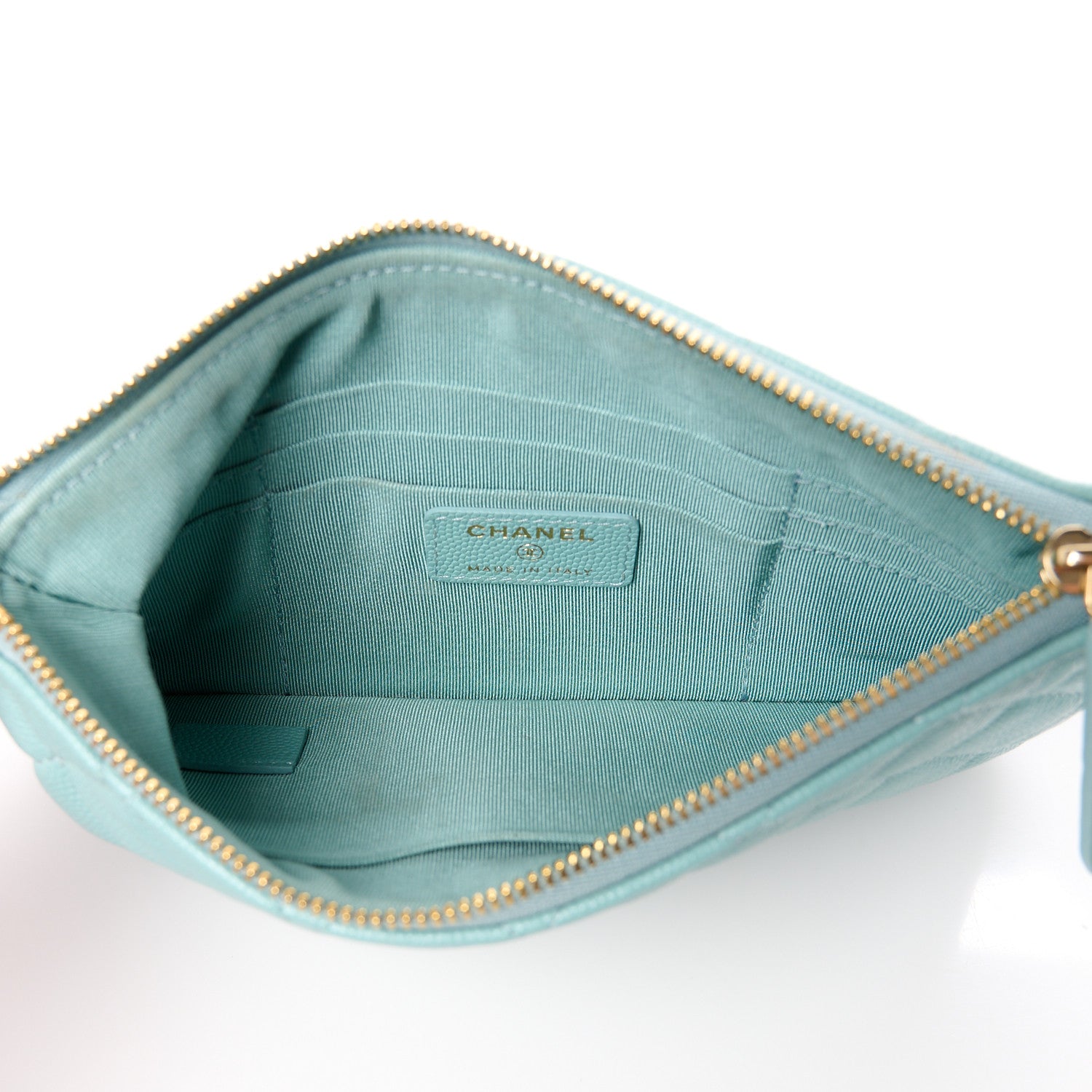Chanel Caviar Quilted Cosmetic Case Light Blue 5 of 10