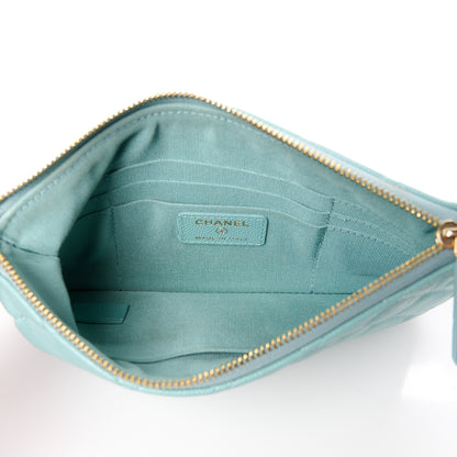 Chanel Caviar Quilted Cosmetic Case Light Blue 5 of 10