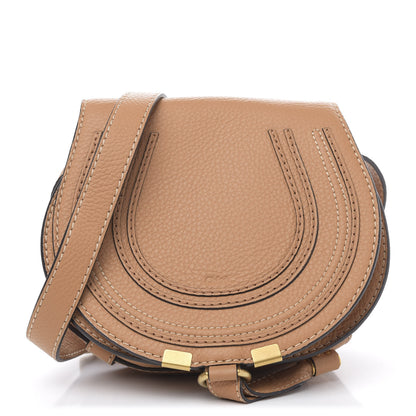 Chloe Calfskin Mini Marcie Round Crossbody Bag Nut 1 of 10