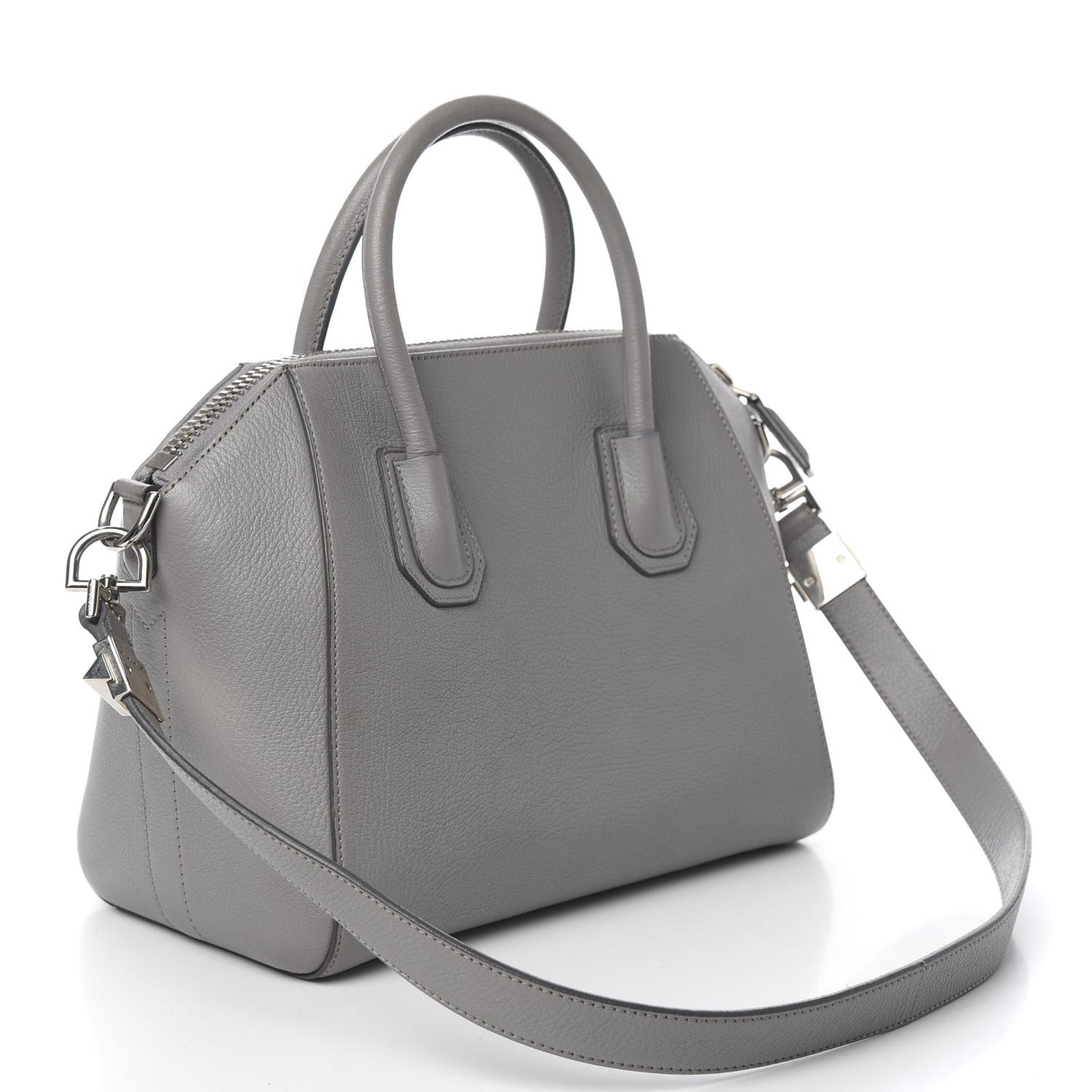Sugar Goatskin Small Antigona Pearl Grey