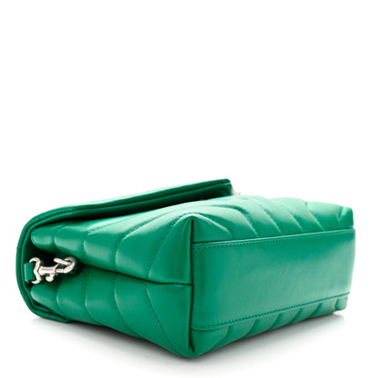 Saint Laurent Calfskin Y Quilted Monogram Toy Loulou Crossbody Bag Green Field 4 of 10