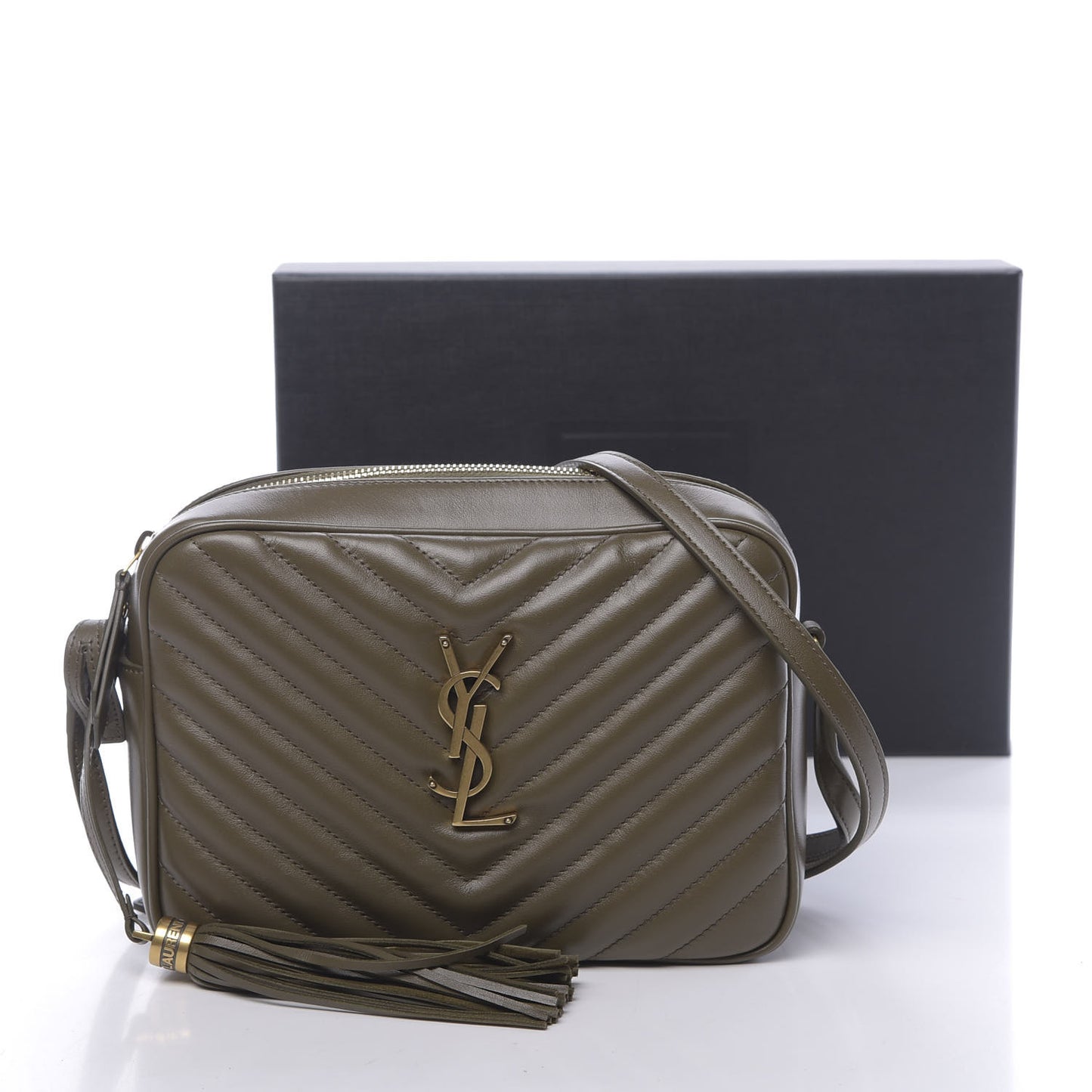 Calfskin Matelasse Monogram Lou Camera Bag Military Olive
