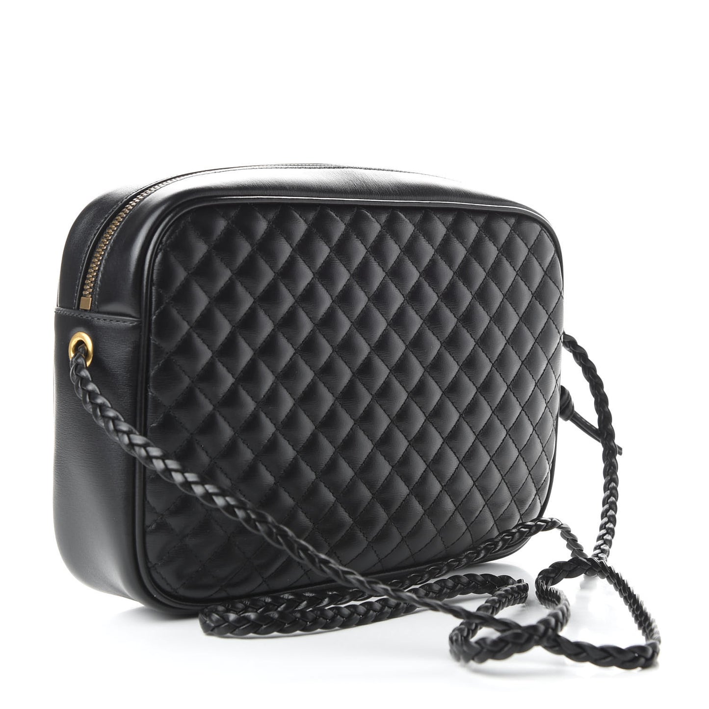 Calfskin Web Trapuntata Small GG Shoulder Bag Black