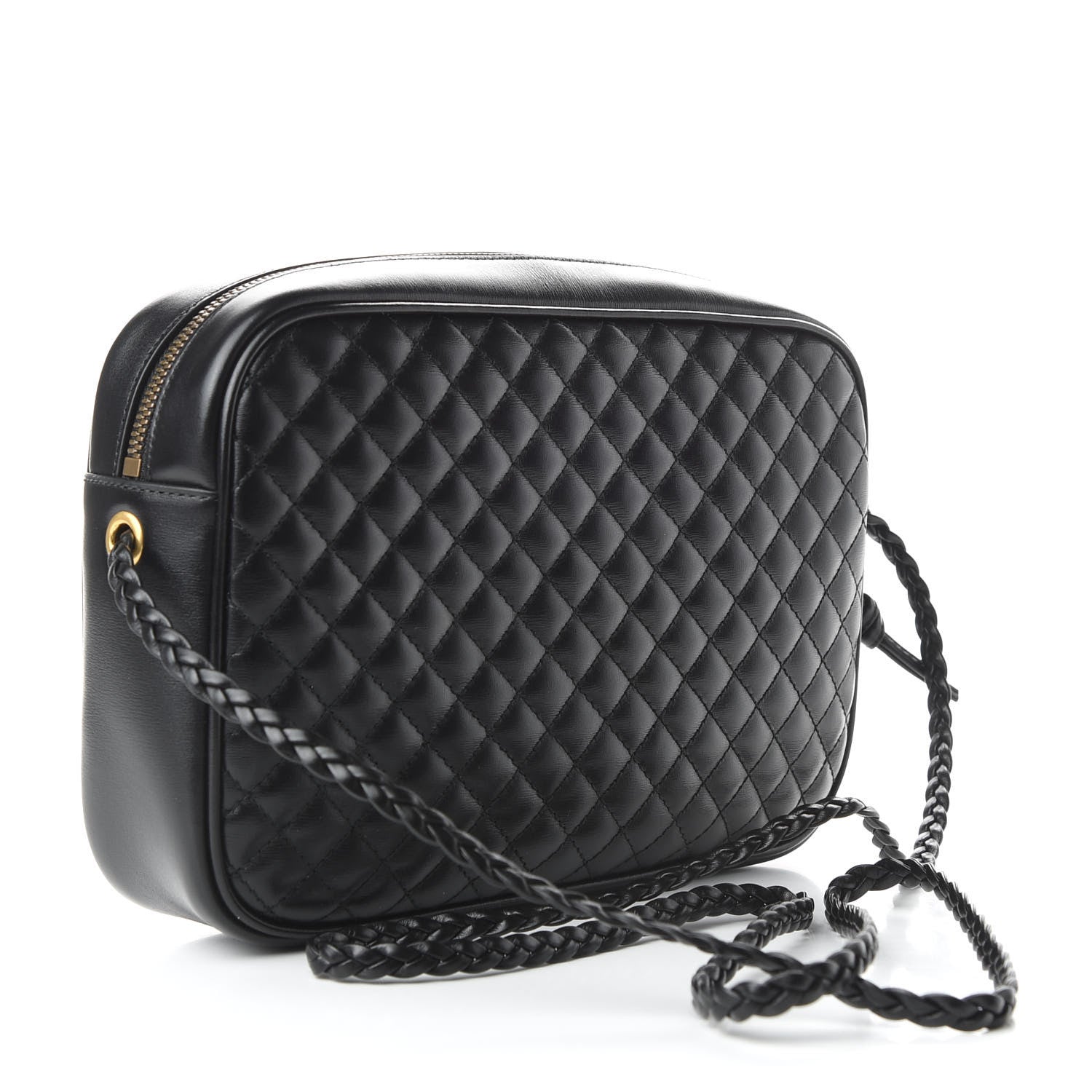Gucci Calfskin Web Trapuntata Small GG Shoulder Bag Black 3 of 9