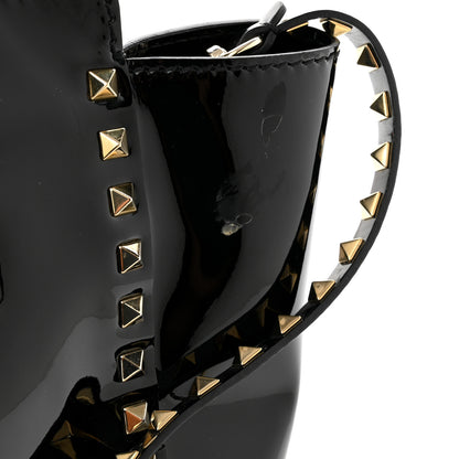 Valentino Garavani Patent Small Rockstud Double Handle Tote Black 10 of 11
