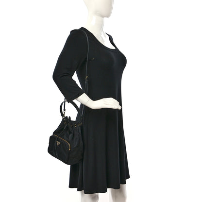Prada Re-Nylon Duet Drawstring Shoulder Bag Black 2 of 13