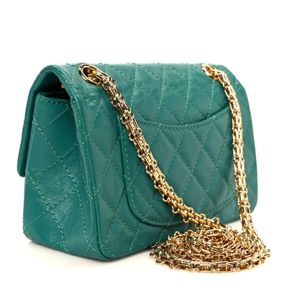 Chanel Aged Calfskin Quilted 2.55 Reissue Mini Flap Green 3 of 10