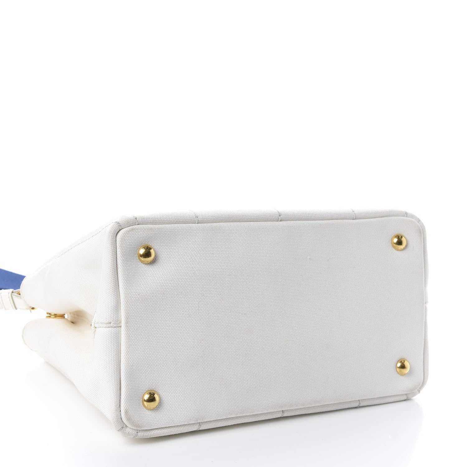 Prada Canapa Small Logo Tote Bianco Blue 4 of 10