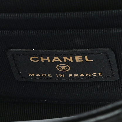 Chanel Lambskin Quilted Top Handle Flap Clutch With Chain Black 6 of 12