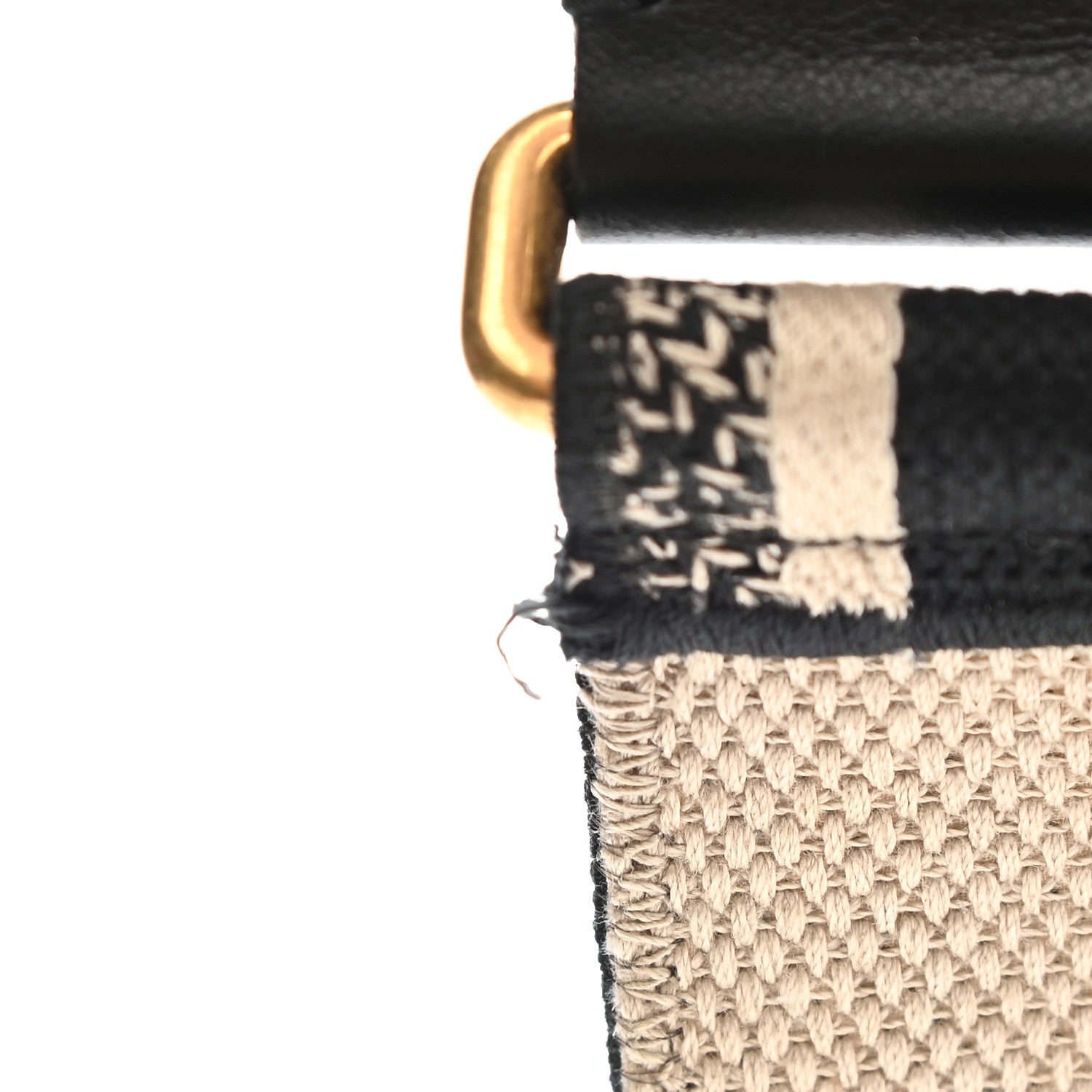 Christian Dior Canvas Embroidered Shoulder Strap Black 6 of 7