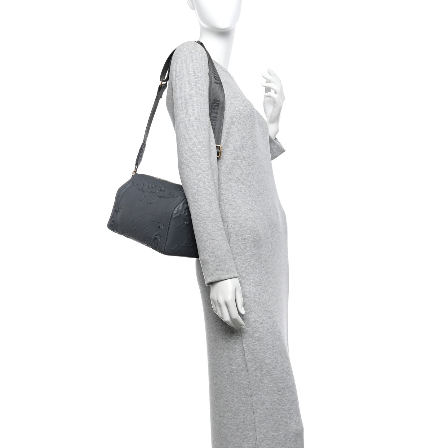 Calfskin Debossed Monogram Versailles City Keepall Dark Shadow Grey