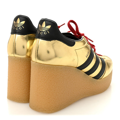 Gucci X ADIDAS Ginza Calfskin Demetra Gazelle Wedge Sneakers 39.5 King Gold Black 4 of 10