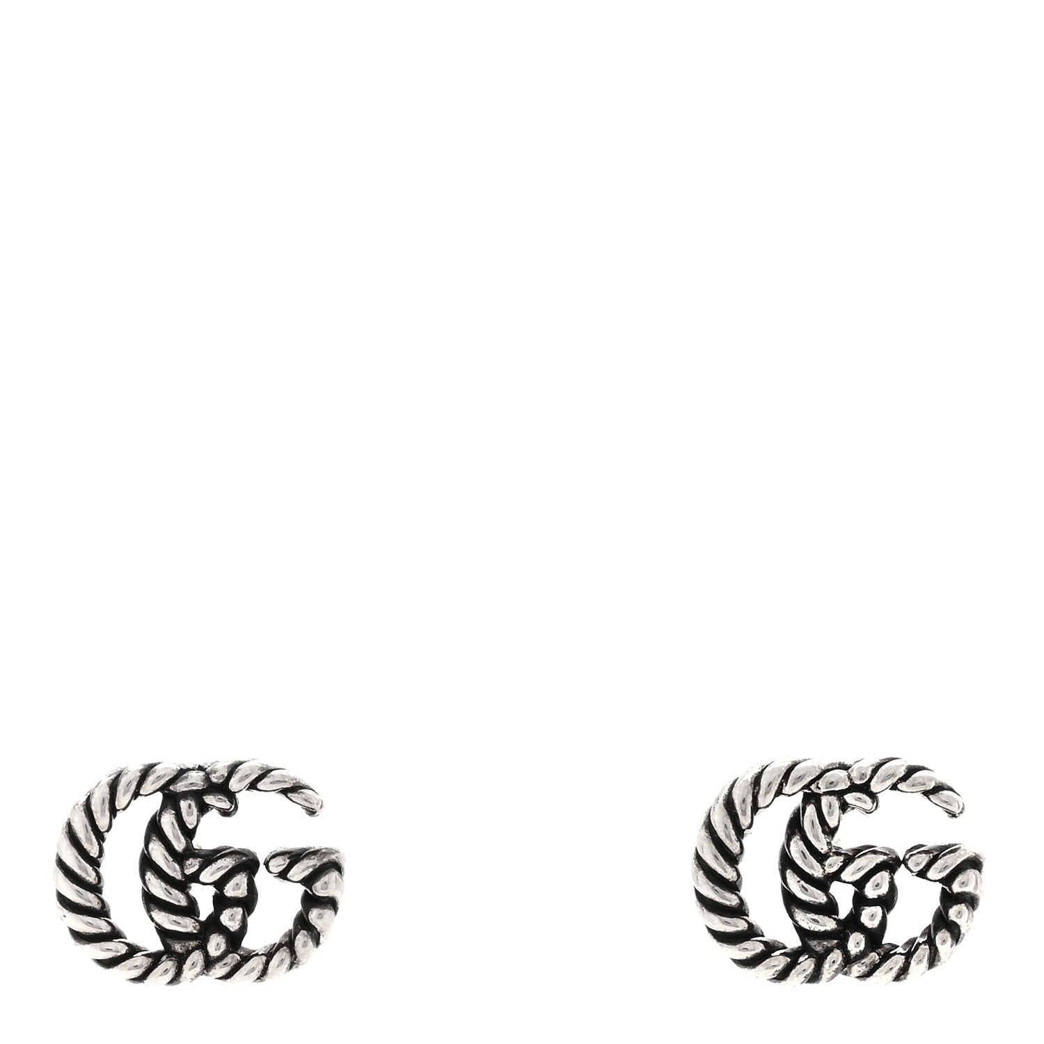 Gucci Sterling Silver Torchon Double G Earrings 1 of 4