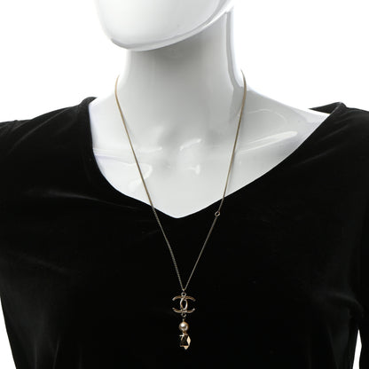 Chanel Pearl CC Drop Necklace Gold 2 of 5