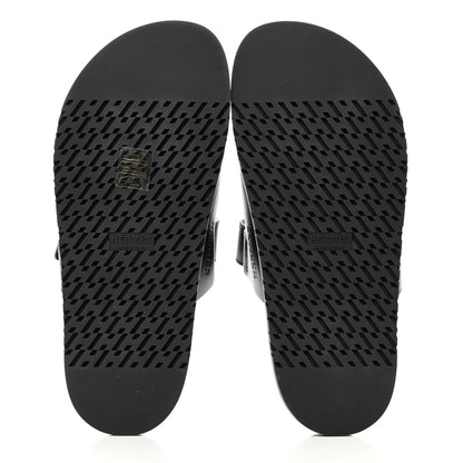 Hermes Calfskin Womens Chypre Sandals 38 Black 5 of 8