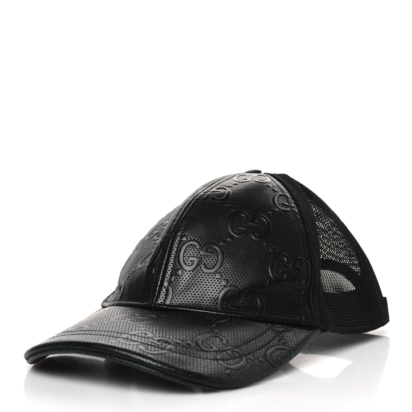 Calfskin Mesh GG Tennis Embossed Gary Baseball Hat L Black