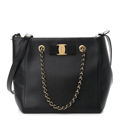 Salvatore Ferragamo Calfskin Vany Bag Black 1 of 10