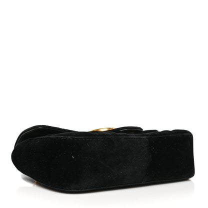 Gucci Velvet Matelasse Mini GG Marmont Shoulder Bag Black 4 of 11