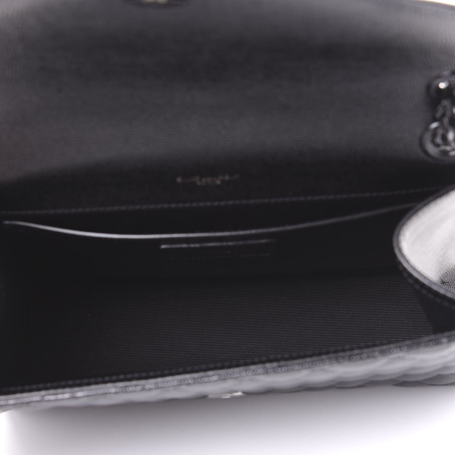 Saint Laurent Grain De Poudre Textured Mixed Matelasse Triquilt Medium Monogram Satchel Black 4 of 8