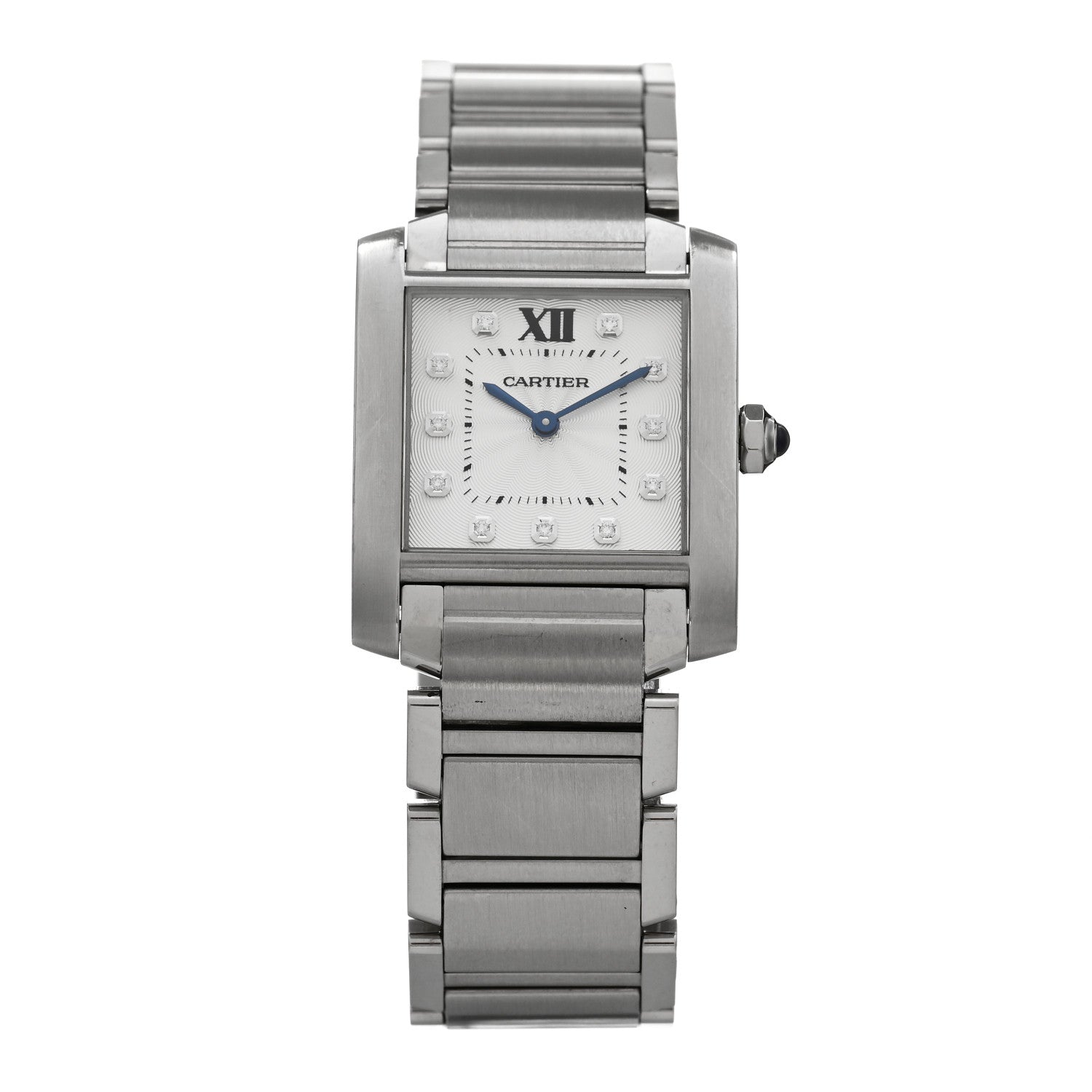 Cartier Stainless Steel Diamond 25mm Tank Francaise Quartz Watch 1 of 4