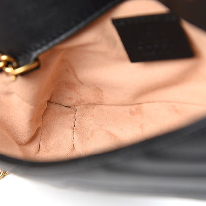 Gucci Calfskin Matelasse Super Mini GG Marmont Shoulder Bag Black 5 of 11