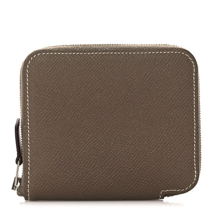Hermes Epsom Silk'in Compact Wallet Etoupe 1 of 10