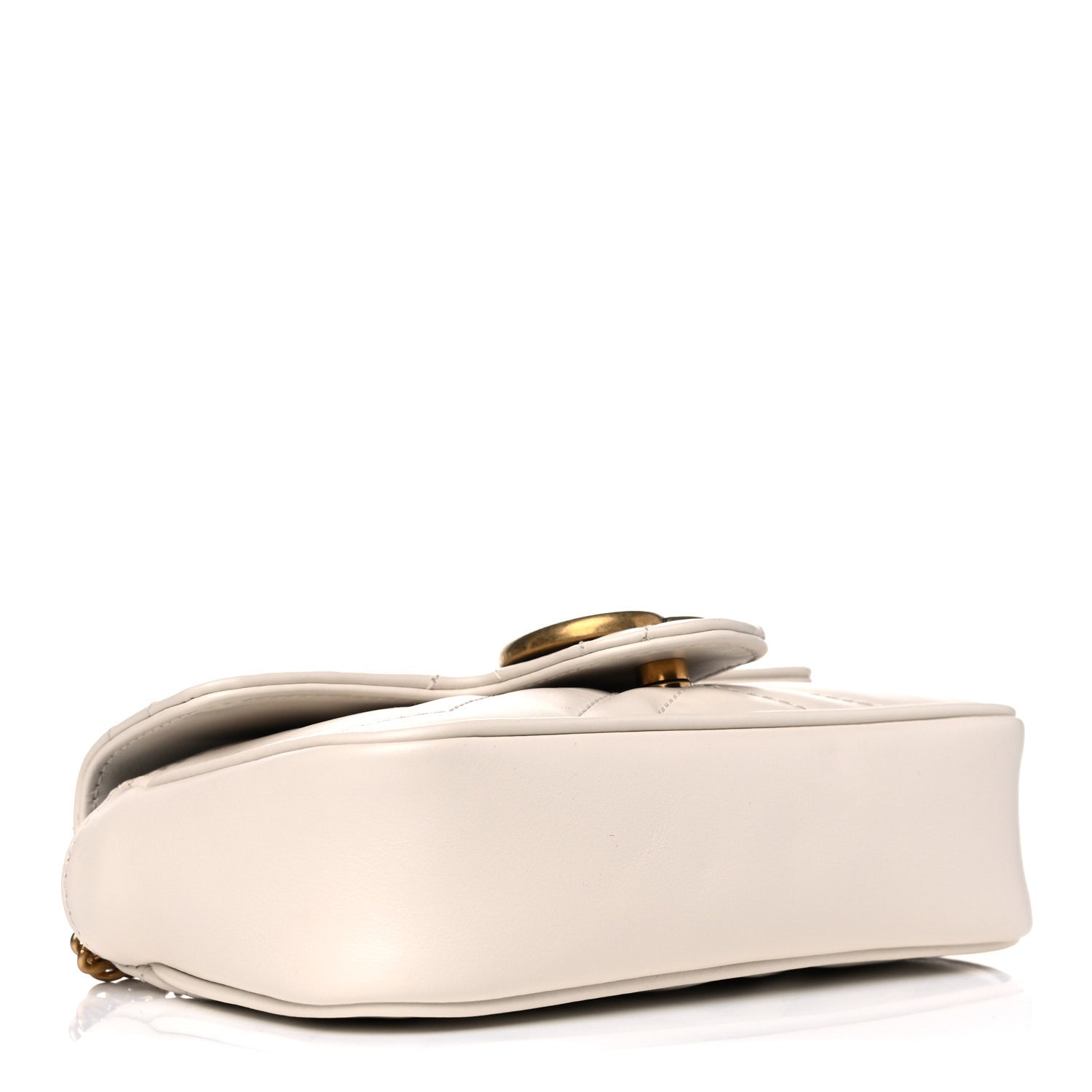 Gucci Calfskin Matelasse Super Mini GG Marmont Shoulder Bag White 4 of 10