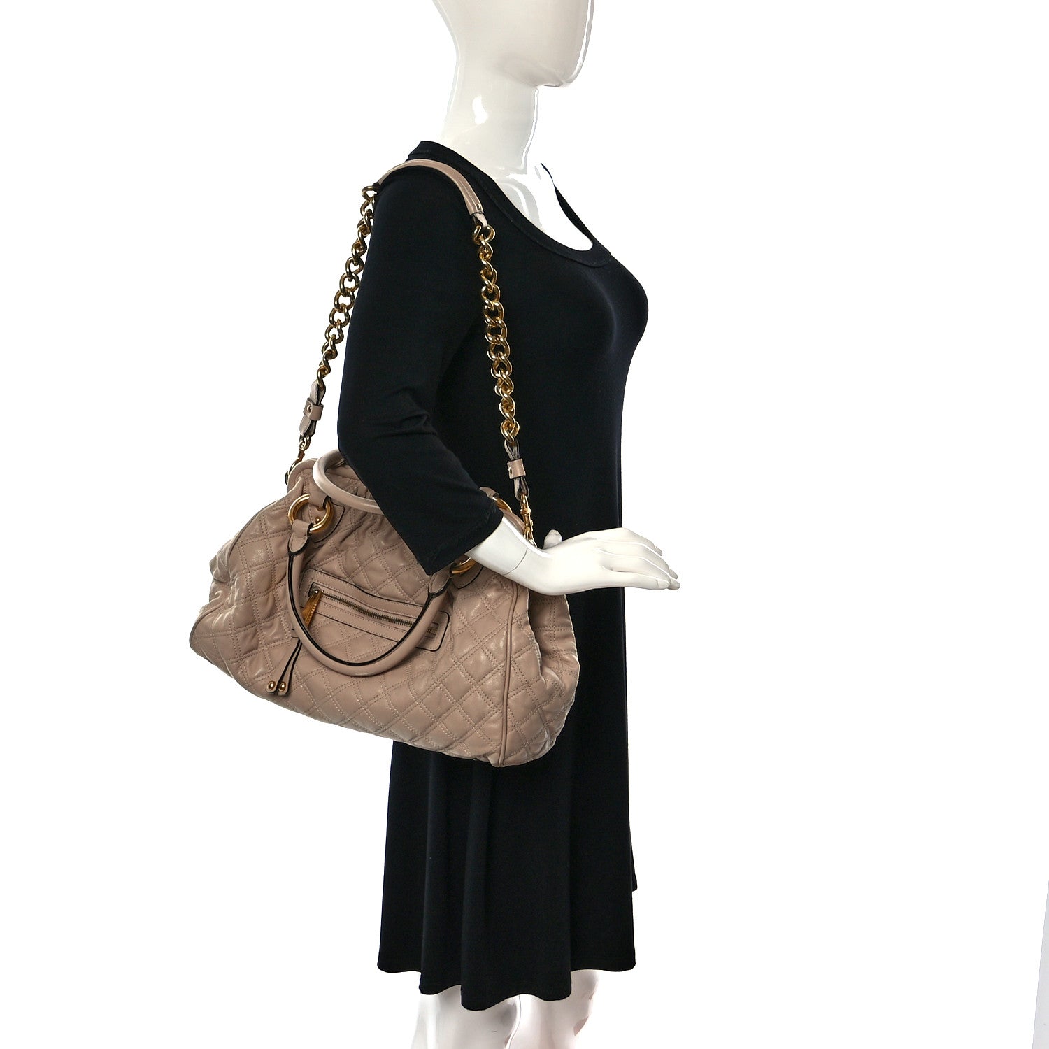 Marc Jacobs Calfskin Quilted Stam Beige 2 of 9