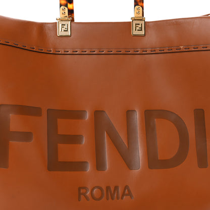 Fendi Vitello King Plexiglass Large Fendi Sunshine Shopper Tote Cuoio 6 of 9