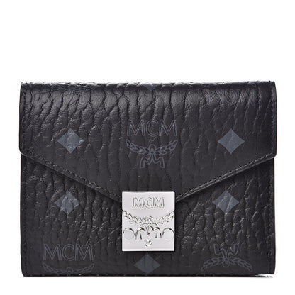MCM Visetos Compact Wallet Black 1 of 6